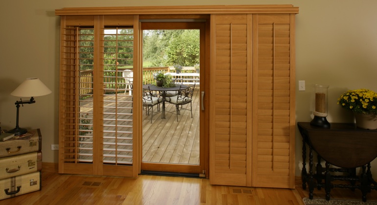 Austin wood shutter sliding door